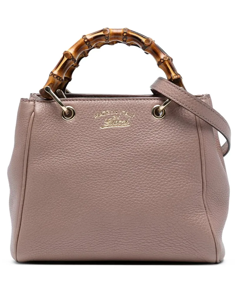 Gucci Hobo Bags Mini Calfskin Bamboo Shopper Satchel rosa Gold