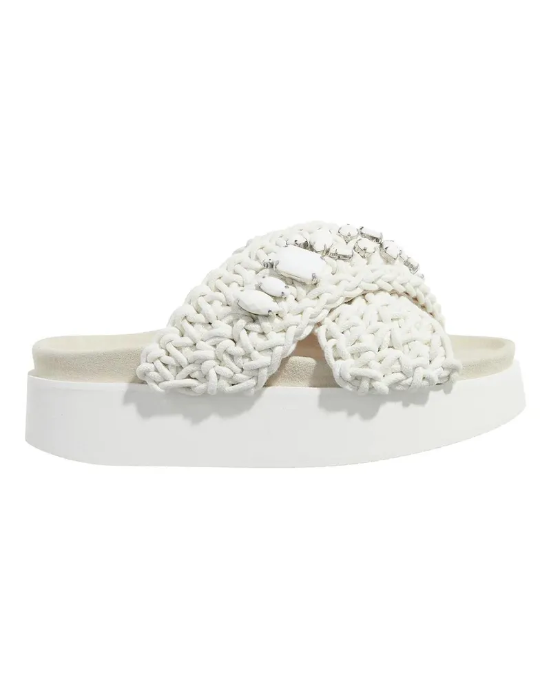 INUIKII Slipper & Pantoletten Woven Stones Platform weiß Weiß