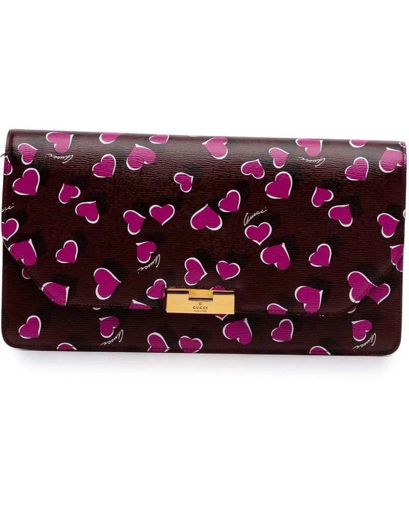 Gucci Clutches Leather Heartbeat Clutch rot Rot