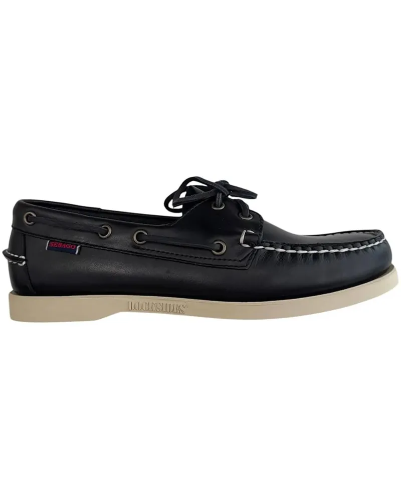 Sebago Loafer chaussures bateau en cuir a lacets blau Blau