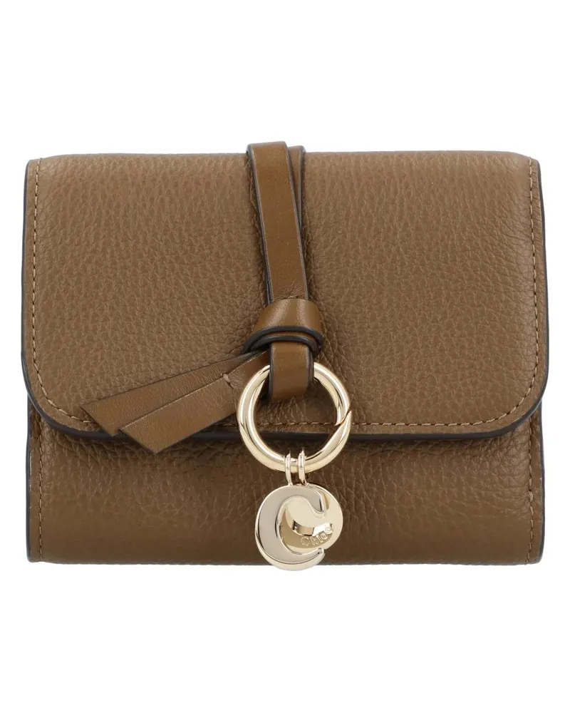 Chloé Portemonnaie Alphabet Mini Trifold Wallet braun Braun