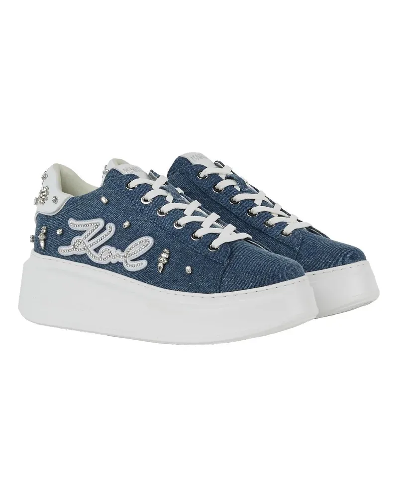 Karl Lagerfeld Low-Top Sneaker ANAKAPRI SNEAKER MIT FLORASTONE-AUFNÄHER blau Blau