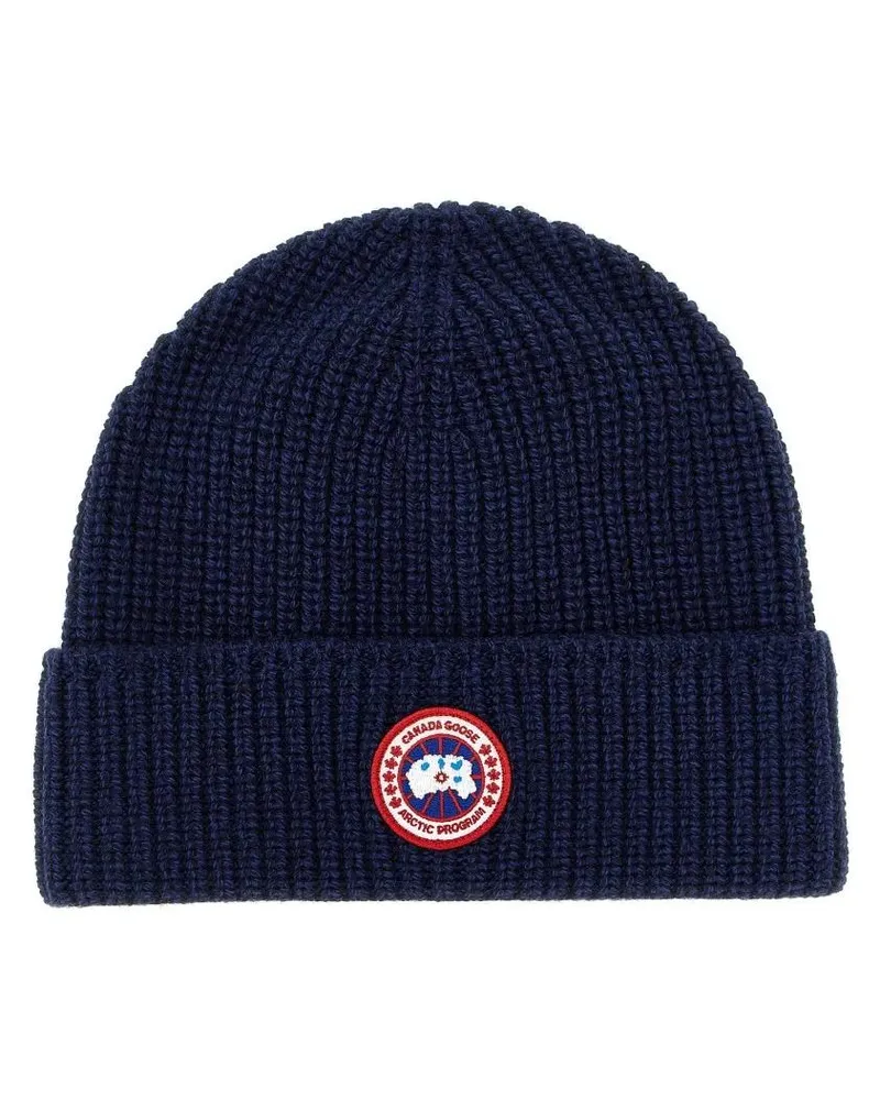 Canada Goose Caps & Mützen Beanie Rib aus Wolle schwarz Schwarz