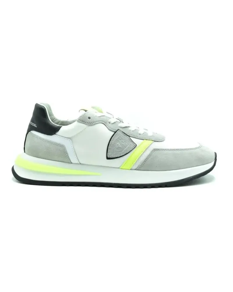 Philippe Model Low-Top Sneaker Multicolor Low-Profile Fabric Sneakers With Neon A weiß Weiß