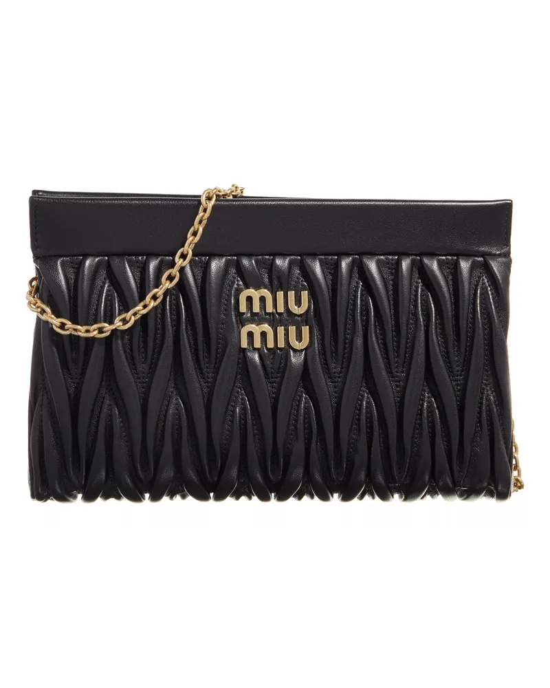 Miu Miu Umhängetaschen Matelassé Nappa Chain Crossbody Schwarz