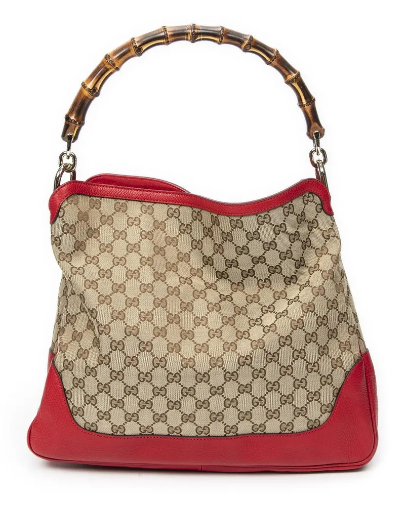 Gucci Crossbody Bags Medium Diana Bamboo Hobo rot Rot