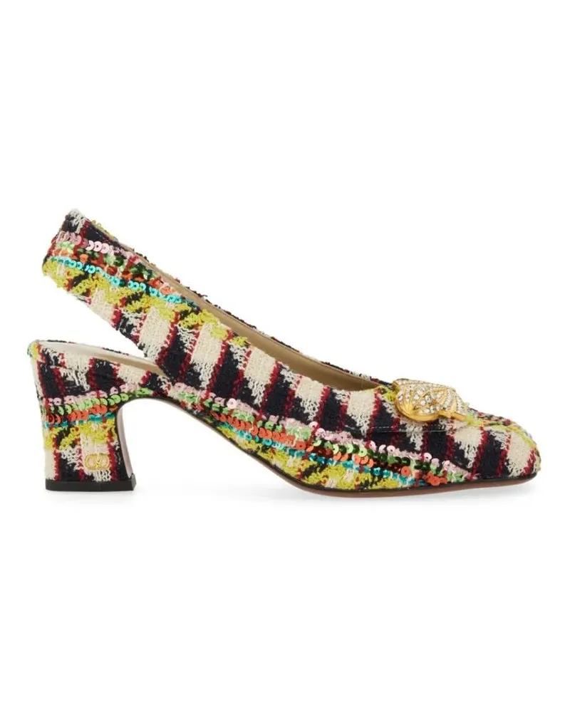 Valentino Garavani Hohe Schuhe Tweed "Adamantine" Slingback Pumps bunt Bunt