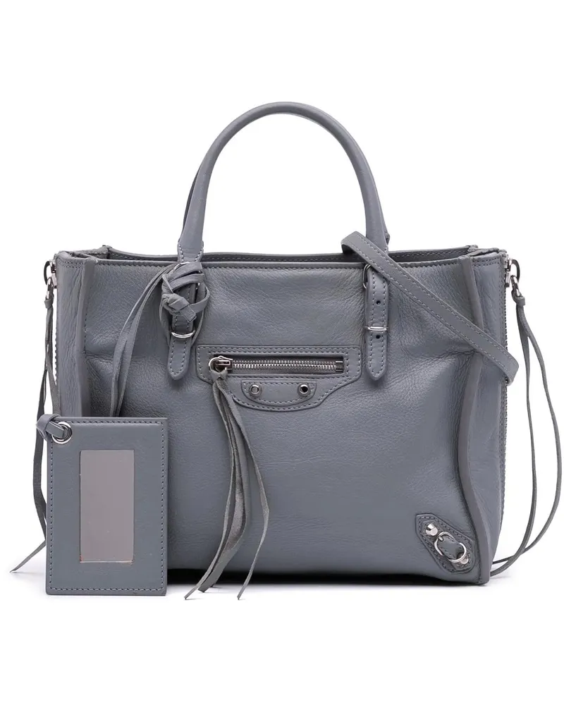 Balenciaga Hobo Bags Mini Leather Papier A4 Zip Around Satchel grau Grau