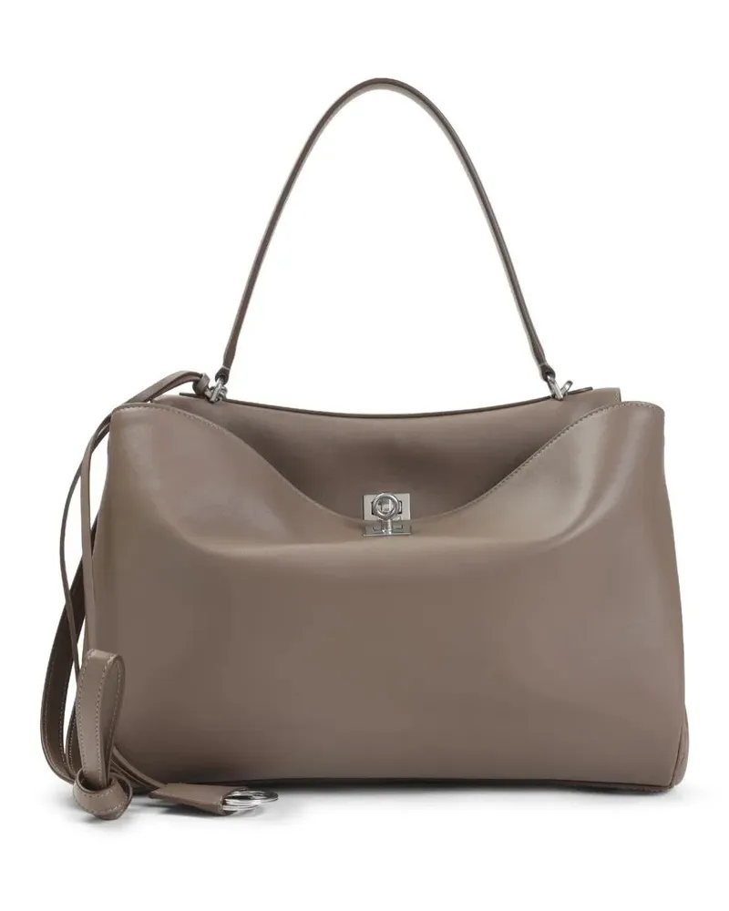 Balenciaga Hobo Bags Structured Calf Leather Handbag With Detachable St beige Beige