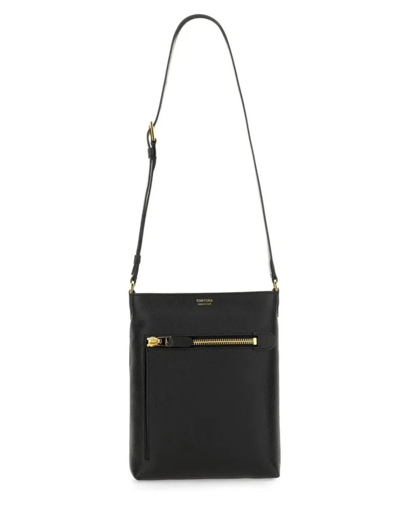 Tom Ford Hobo Bags Textured Calf Leather Crossbody Bag With Adjustabl schwarz Schwarz