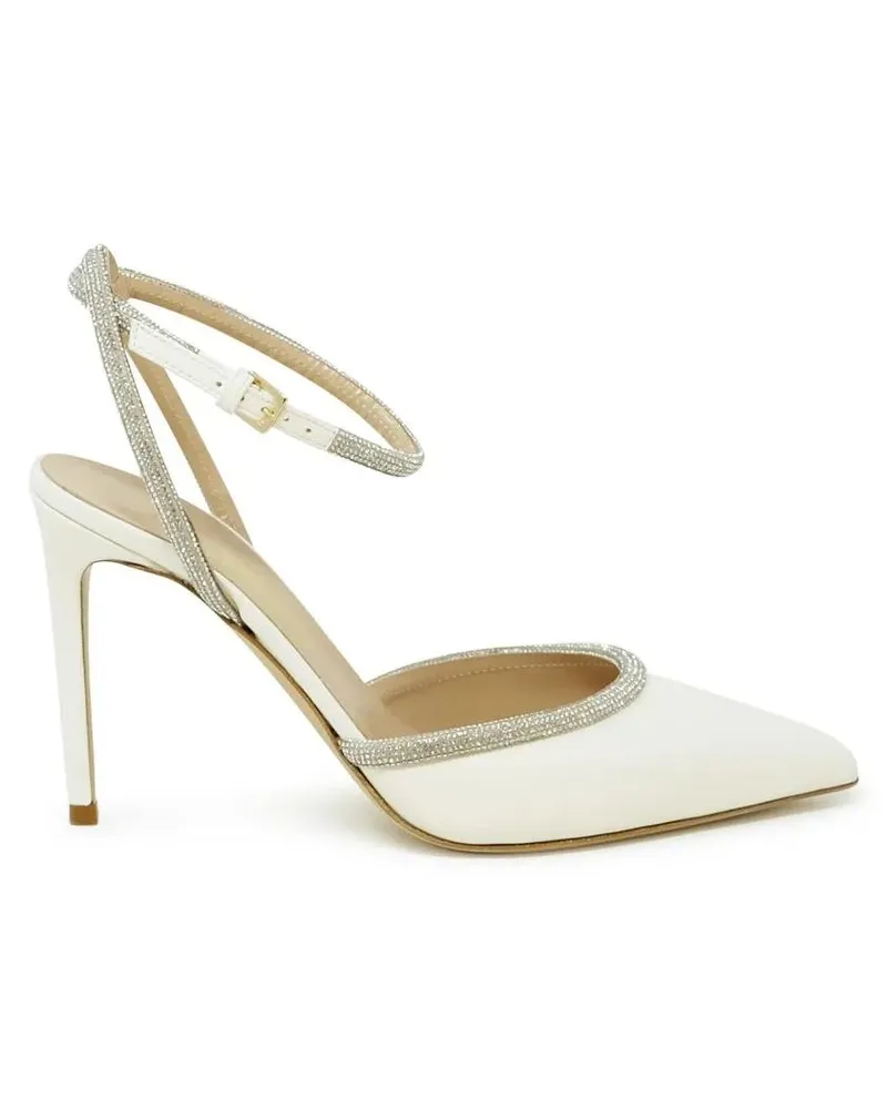 NINALILOU Hohe Schuhe Ivory Leather Pumps With Swarovski weiß Weiß