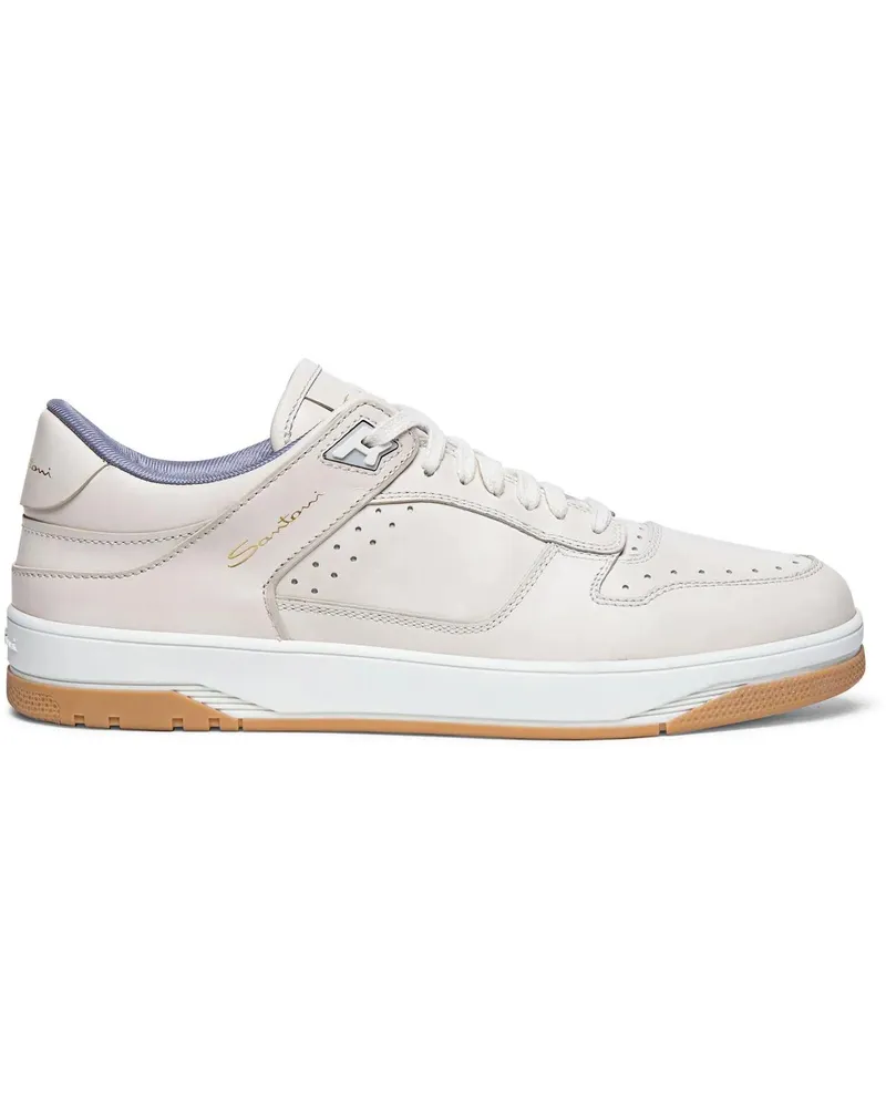Santoni Low-Top Sneaker Men's nubuck sneaker weiß Weiß