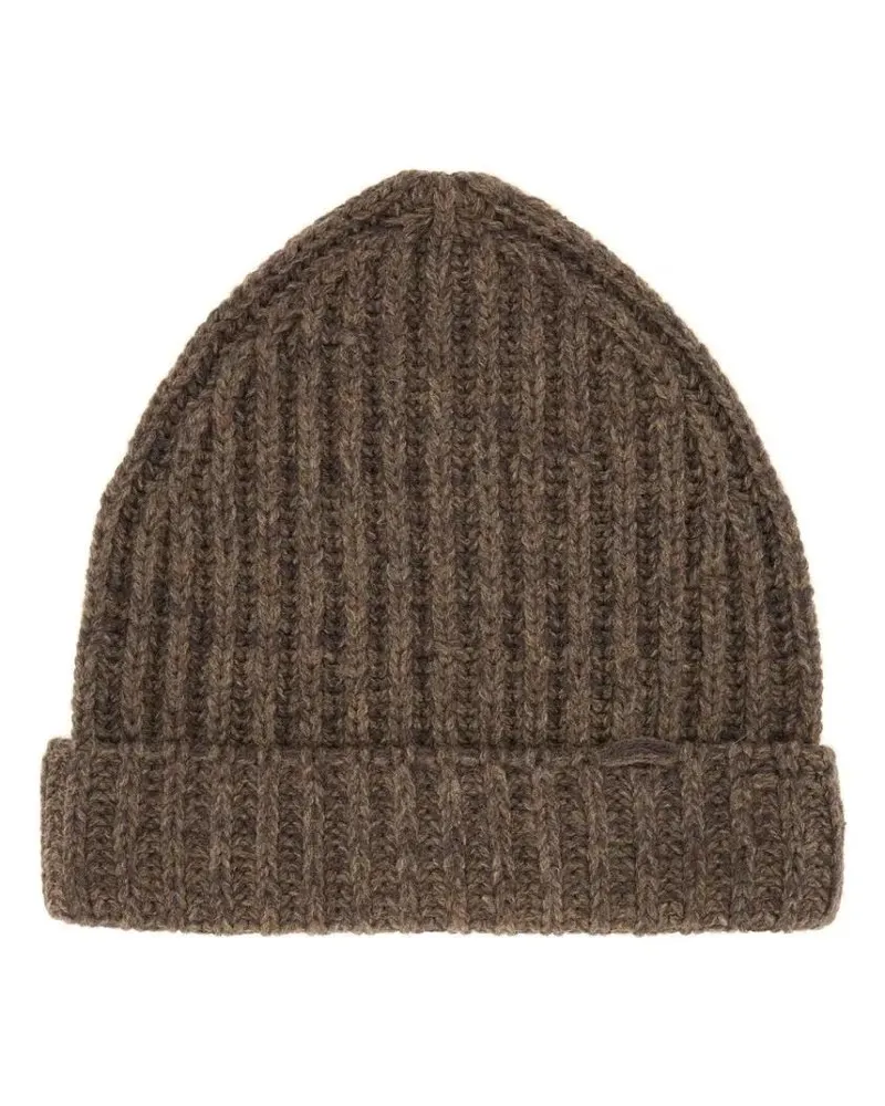 Maison Margiela Caps & Mützen Wool And Cotton Blend Beanie grau Grau