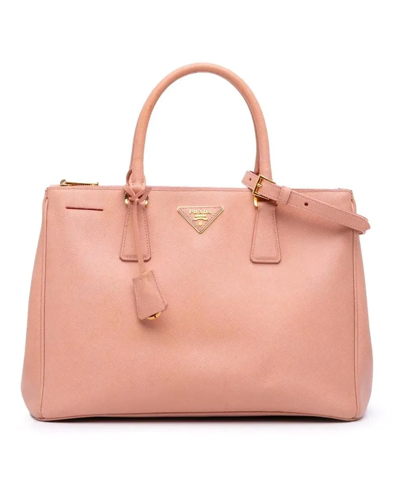 Prada Hobo Bags Medium Saffiano Lux Galleria Double Zip Tote rosa Gold