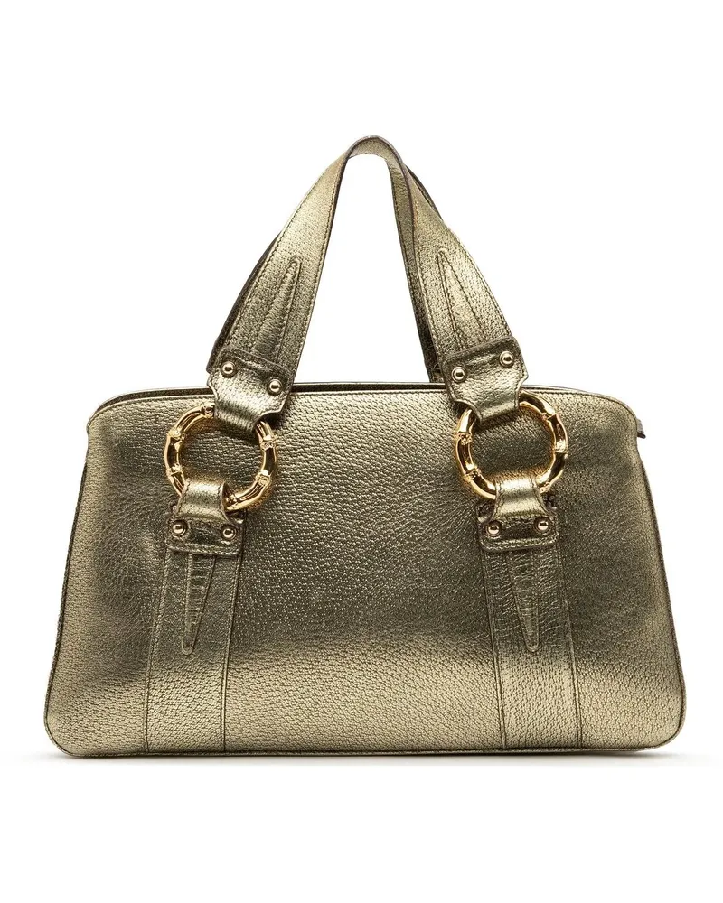 Gucci Crossbody Bags Metallic Calfskin Metal Bamboo Handbag goldfarben Gold