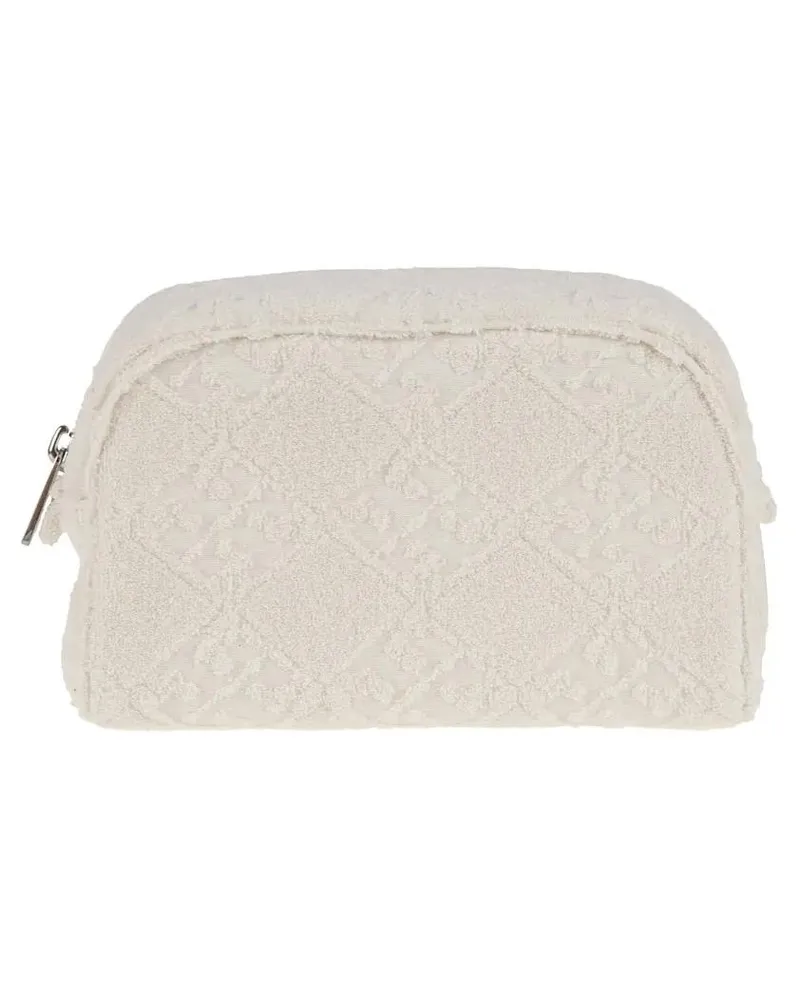 Tory Burch Clutches Textured Cotton Blend Clutch With Zip Closure beige Beige