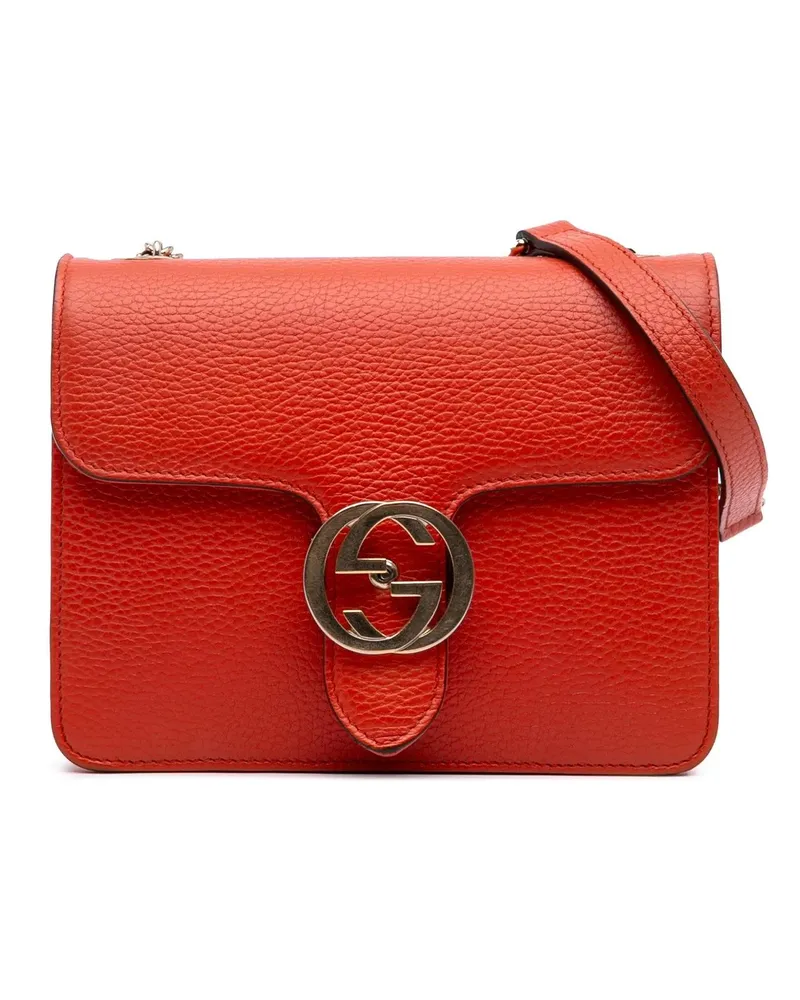 Gucci Hobo Bags Small Dollar Calfskin Interlocking G Crossbody orange Orange