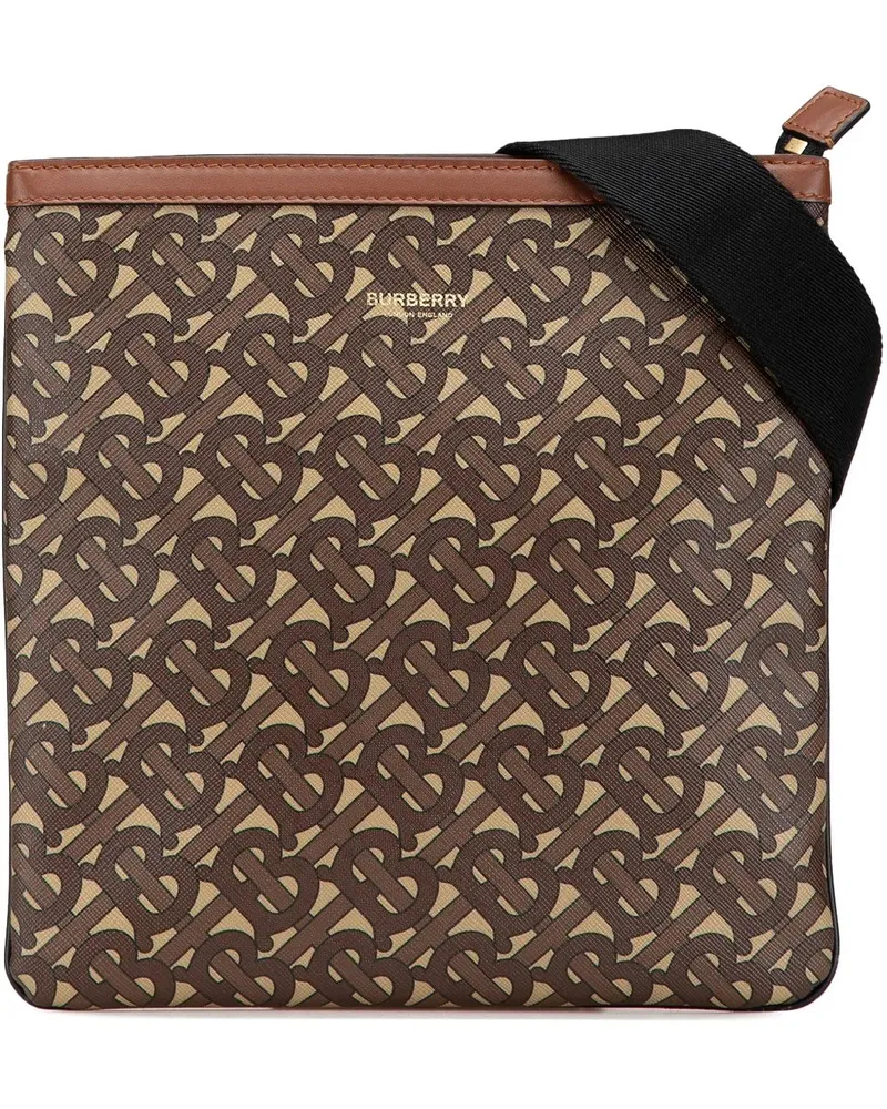 Burberry Hobo Bags 2010-2017 TB Monogram Coated Canvas Crossbody braun Braun