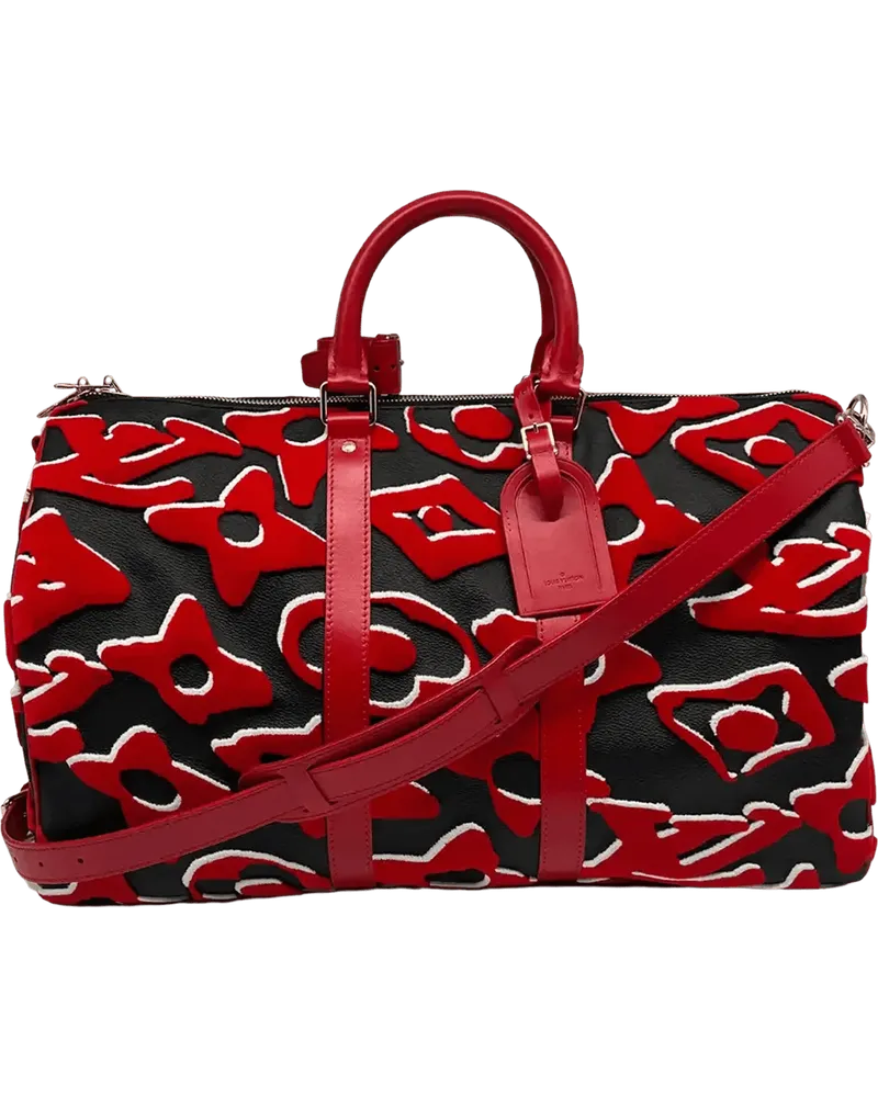 Louis Vuitton Weekender  xUF Urs Fischer red X black Monogram schwarz Schwarz