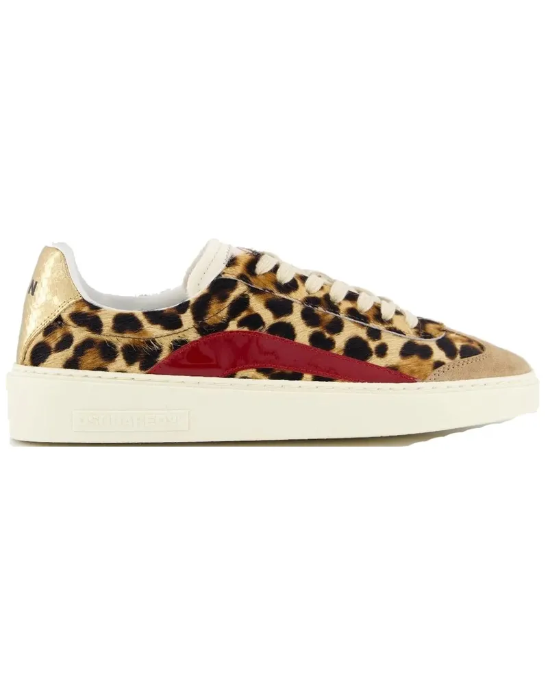 Dsquared2 Low-Top Sneaker Dames Rider Sneaker Beige/Leo braun Braun