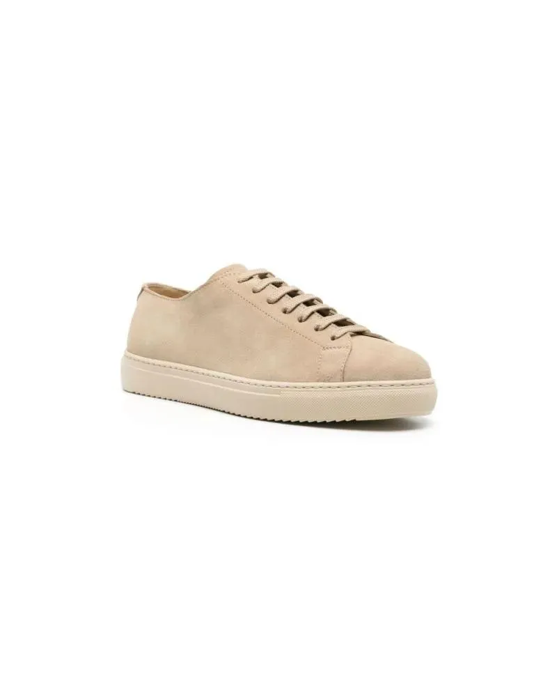 Doucal´s Low-Top Sneaker Logo-Debossed Suede Sneakers beige Beige