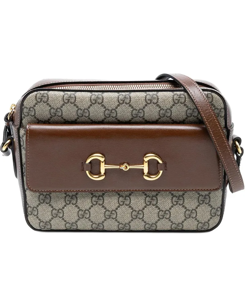 Gucci Hobo Bags Small GG Supreme Horsebit 1955 Crossbody braun Braun