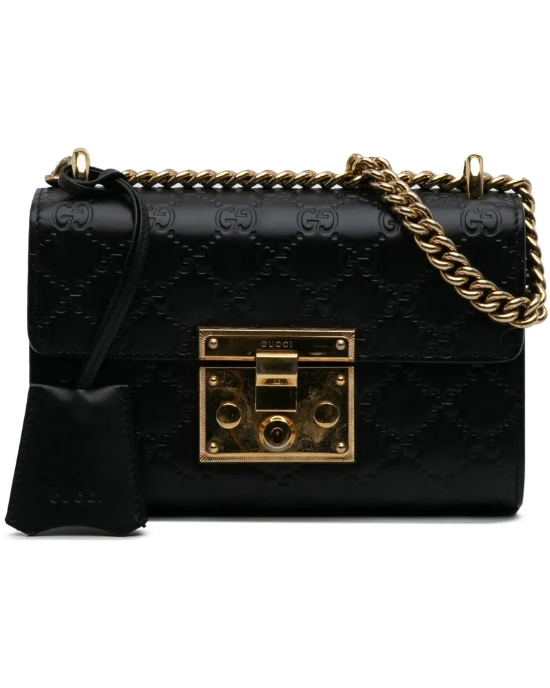 Gucci Hobo Bags Small ssima Padlock Crossbody schwarz Schwarz