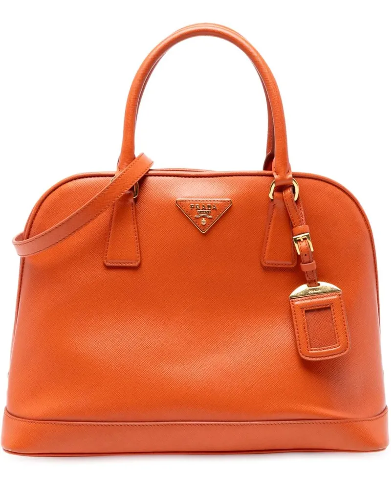 Prada Hobo Bags Medium Saffiano Lux Open Promenade Satchel orange Orange