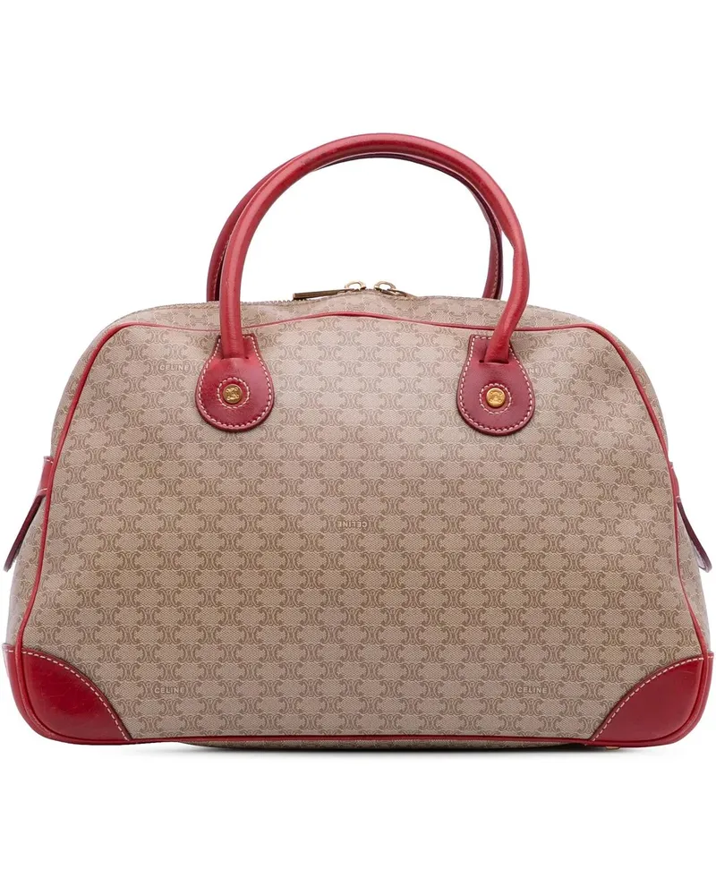 Celine Crossbody Bags Macadam Coated Canvas Handbag braun Braun