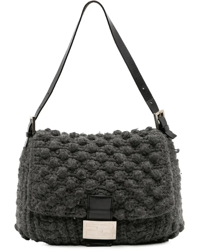 Fendi Hobo Bags Crochet Wool Mamma Forever grau Grau
