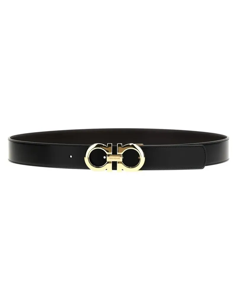 Ferragamo Gürtel Gancini' Reversible Belt schwarz Schwarz