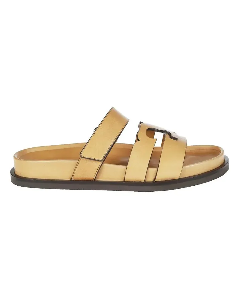 Tory Burch Sandalen Double-Strap Closure Slides With Elegant Buckle De gelb Gelb
