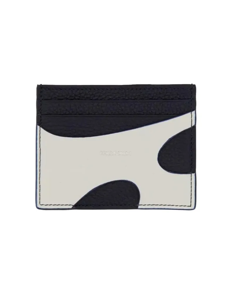 Ferragamo Portemonnaies Textured Calfskin Card Holder With Modern Aestheti schwarz Schwarz