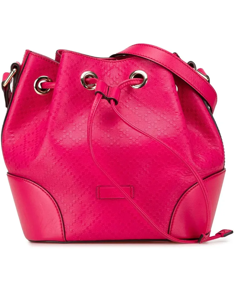 Gucci Hobo Bags 2000-2015 Diamante Leather Bright Bucket Bag rosa Gold