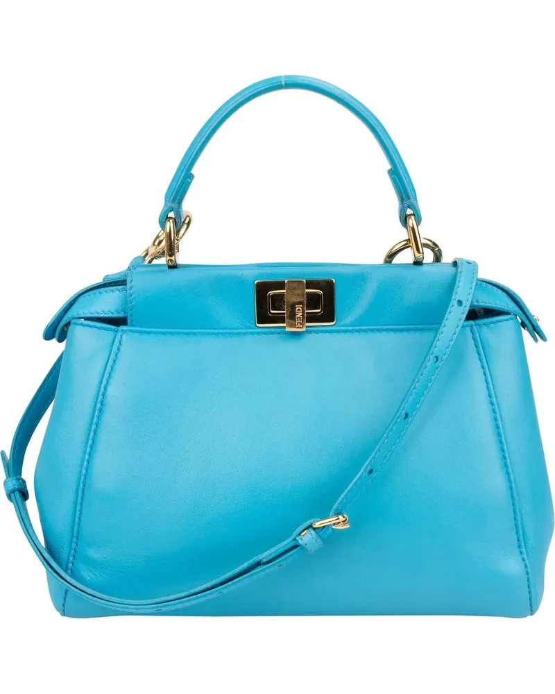 Fendi Crossbody Bags  Blue Leather Peekaboo Handbag blau Blau