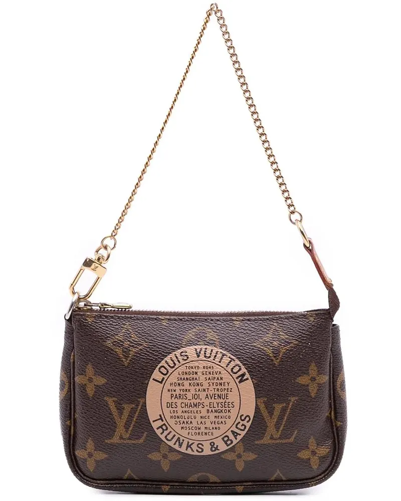 Louis Vuitton Crossbody Bags Monogram Trunks and Bags Mini Pochette Accessoires braun Braun