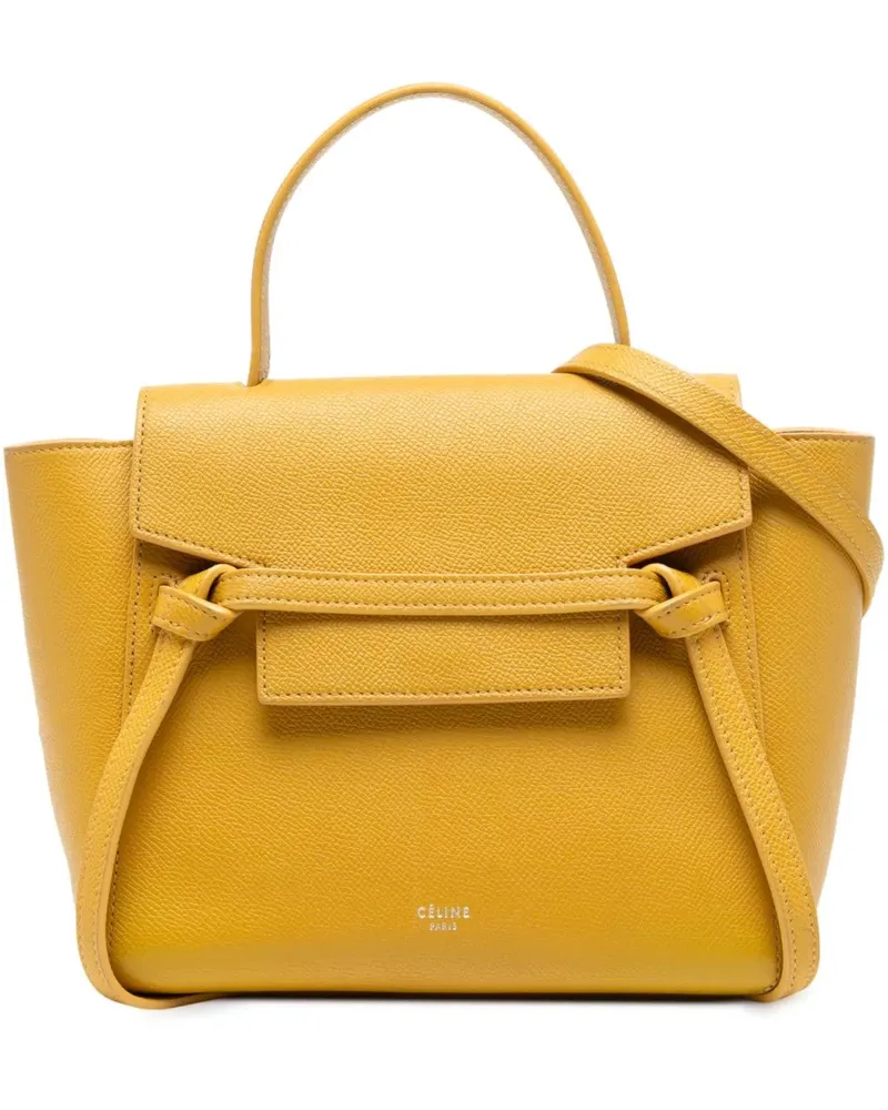 Celine Hobo Bags Nano Grained Calfskin Belt Bag gelb Gelb