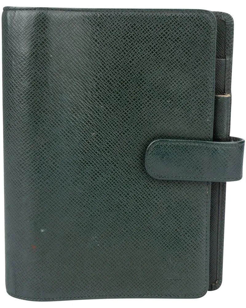 Louis Vuitton Portemonnaie  Green Taiga Leather Agenda MM grün Grün