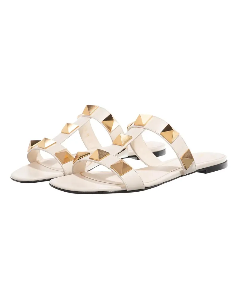Valentino Garavani Slipper & Pantoletten Roman Stud Slide Sandals weiß Weiß