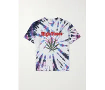 High Times T-shirt in jersey di cotone tie-dye con stampa