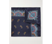 Fazzoletto da taschino in twill di seta con stampa paisley
