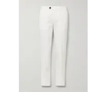 Pantaloni slim-fit in gabardine di cotone