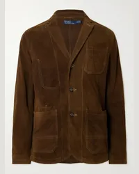 Ralph Lauren Blazer in camoscio con impunture Marrone