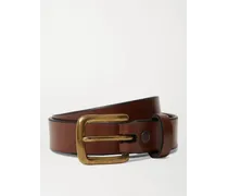 Cintura in pelle marrone, 2,5 cm