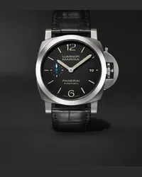 OFFICINE PANERAI Orologio automatico 40 mm in acciaio inossidabile con cinturino in alligatore Luminor Marina Quaranta, N. rif. PAM01272 Nero