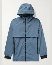 Canada Goose Giacca in shell AcclimaLuxe con logo applicato e cappuccio Faber Blu