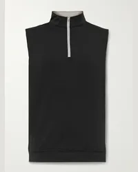 Peter Millar Gilet da golf in jersey tecnico con mezza zip Galway Nero