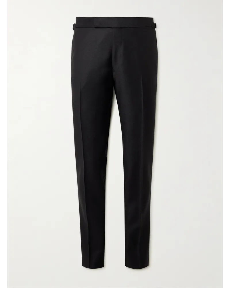 Tom Ford Pantaloni slim-fit in misto lana e mohair Shelton Nero