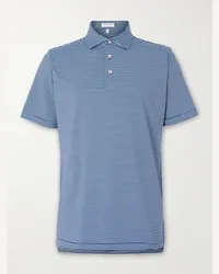 Peter Millar Polo da golf in jersey tecnico a righe Hales Blu