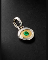 David Yurman Pendente in oro 18 carati e argento sterling con smeraldo Evil Eye Argento